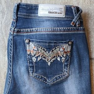 Grace In LA Boot Cut Jeans Size 12 Short